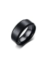 thumb Fashionable Black Gun Plated Titanium Ring 0