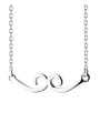 thumb 925 Sterling Silver With Platinum Plated Simplistic Note Pendant Necklaces 0