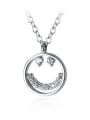 thumb 925 Sterling Silver With Platinum Plated Simplistic Face Necklaces 3