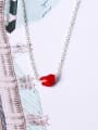 thumb Red Glue Heart Clavicle Necklace 0