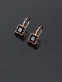 thumb 925 Sterling Silver With Cubic Zirconia  Simplistic Geometric Hook Earrings 1