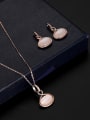 thumb 2018 Alloy Rose Gold Plated Fashion Artificial Stones Oval shaped Two Pieces Jewelry Set 1