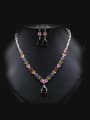 thumb Noble Color Zircon Two Pieces Jewelry Set 0