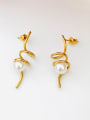 thumb Stainless Steel With IP Gold Plated Imitation Pearl Irregular Stud Earrings 1