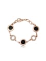 thumb Women Simple Style Rose Gold Round Shaped Crystal Bracelet 0