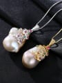 thumb Sterling silver shaped baroque natural pearl necklace 1