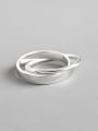 thumb 925 Sterling Silver With Silver Plated Simplistic Round Rings 0