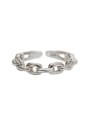 thumb Personalized Simple Chain Silver Opening Ring 0