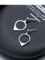 thumb 925 Sterling Silver With Platinum Plated Simplistic Geometric Drop Earrings 2