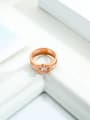 thumb Stainless Steel With Rose Gold Plated Simplistic Irregular Band Rings 4