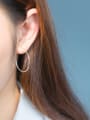 thumb S925 silver smooth circle hoop earring 1