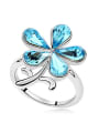 thumb Personalized Water Drop austrian Crystals Flower Alloy Ring 2