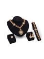 thumb Alloy Imitation-gold Plated Classical style Rhinestones Heart-shaped Hollow Four Pieces Jewelry Set 0