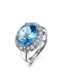thumb Exaggerated Shiny Sapphire Gemstone Engagement Ring 0