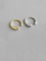 thumb 925 Sterling Silver With Smooth Simplistic Irregular Free Size  Rings 3