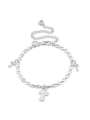 thumb Simple Cross Silver Plated Anklet 0