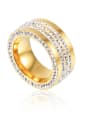thumb Stainless Steel With Gold Plated Cubic Zirconia Fashion Band Rings 0