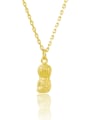 thumb Creative Peanut Shaped 24K Gold Plated Copper Necklace 0