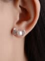 thumb Personalized Imitation Pearl Cubic Zirconias Bowknot Stud Earrings 1