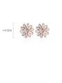 thumb 925 Sterling Silver With Rose Gold Plated Cute Flower Stud Earrings 2