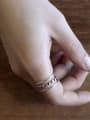 thumb 925 Sterling Silver With Antique Silver Plated Vintage Irregular Free Size Rings 2