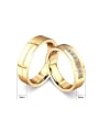 thumb 18K Gold Plated Rhinestones Lovers band ring 2