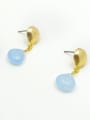 thumb Temperament Water Drop Shaped Gold Plated Earrings 2