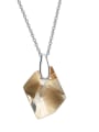 thumb Simple Irregular austrian Crystal Pendant 925 Silver Necklace 3