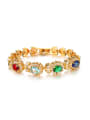 thumb Fashion Colorful Zircon Gold Plated Bracelet 0