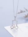 thumb Personalized Hollow Bear Freshwater Pearl 925 Silver Pendant 2
