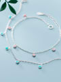 thumb 925 Sterling Silver With Platinum Plated Cute Heart Bracelets 3