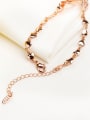 thumb Exquisite Rose Gold Plated Feather Shaped Bracelet 1