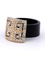 thumb Retro style Cubic White Rhinestones Black Acrylic Band Alloy Ring 1