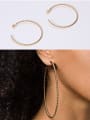 thumb Titanium With Gold Plated Simplistic Round Hoop Earrings 1