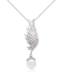 thumb Fashion Tiny Crystals-covered Wing Imitation Pearl Alloy Necklace 2