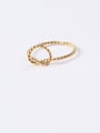 thumb Titanium With Gold Plated Simplistic Twist Geometric Band Rings 0
