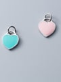 thumb 925 Sterling Silver With Platinum Plated Simplistic Heart Charms 0