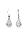 thumb Simple Shiny White austrian Crystals 925 Silver Earrings 0