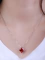 thumb Exquisite Square Shaped Red Glass Stone Pendant 1