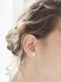 thumb Simple Little Artificial Pearl 925 Silver Stud Earrings 1