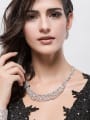 thumb Copper inlaid 3A zircon luxurious glittering Bridal Necklace 2