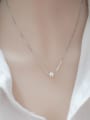 thumb Simple White Imitation Pearl Copper Necklace 1