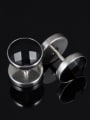 thumb Simple Black Rhinestones Round Titanium Stud Earrings 2