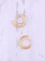 thumb Titanium With Gold Plated Simplistic  Hollow Geometric Hoop Earrings 2