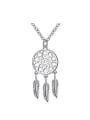 thumb Fashion Hollow Round Feathers Necklace 0