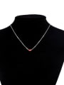 thumb Elegant Red Heart Shaped Enamel Necklace 1