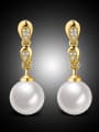 thumb Fashion Shell Pearls Zircons Drop Earrings 4