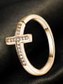 thumb Exquisite 18K Gold Plated Cross Shaped Ring 1