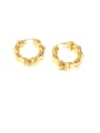 thumb Stainless Steel With Gold Plated Simplistic Round Hoop Earrings 3
