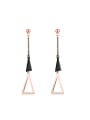 thumb Simple Triangle Rose Gold Plated Titanium Drop Earrings 0